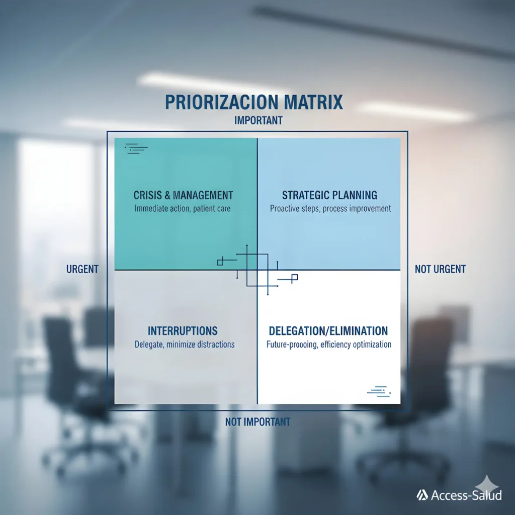 Eisenhower box for healthcare task management and productivity