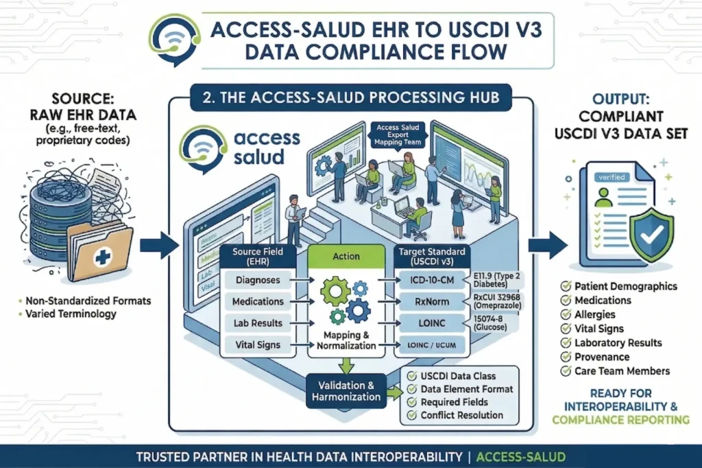 USCDI v3 data mapping workflow Access-Salud